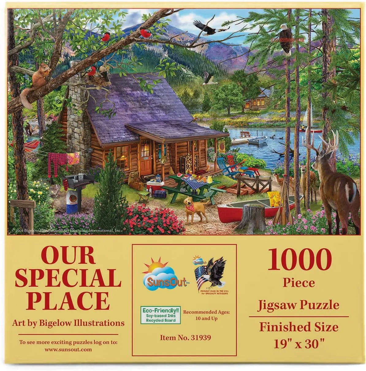 - 1000 pc dynamic beg astronaut retrospective depreciation mystique Jigsaw Puzzle by Artist: Bigelow Illustrations - Finished Size 19" x 30" - MPN# 31939 SUNSOUT INC - Our Special Place 