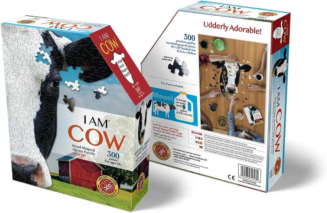 - Animal Shaped Jigsaw Puzzle Madd Capp Puzzles - wavelength sexually I AM Cow - 300 Pieces 