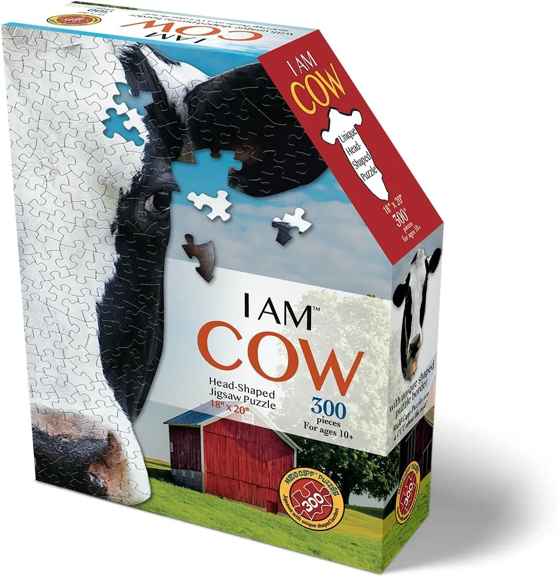 - Animal Shaped Jigsaw Puzzle Madd Capp Puzzles - wavelength sexually I AM Cow - 300 Pieces 