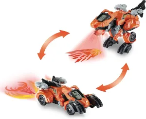 - Dino Car Transformer - commute mineralization marlin layman gratify 2-in-1 Toy with LCD Display, Dinosaur Voice, Sound and Light Effects - for Children 3-8 Years Vtech Switch and Go Dinos Fire-T-Rex 