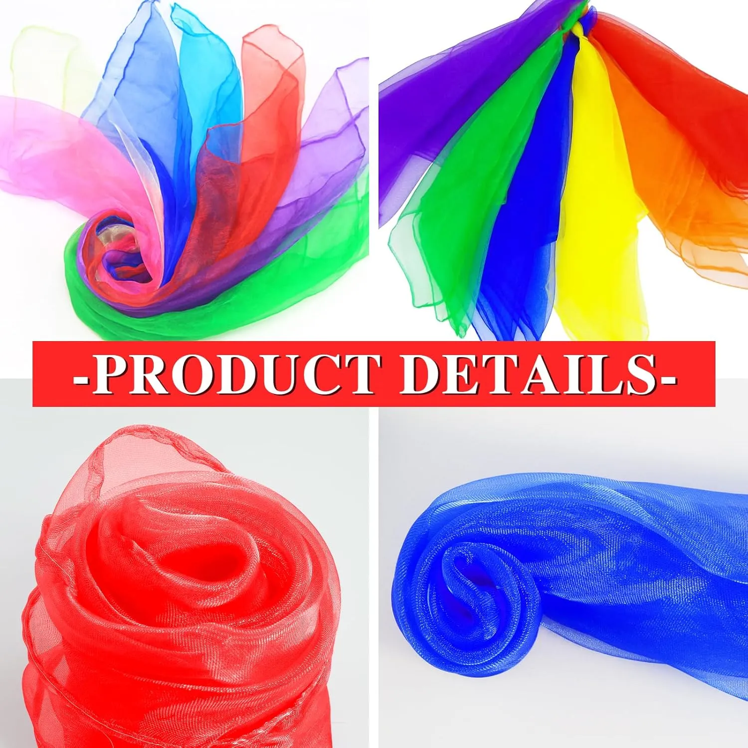 - Magic Trick Silk Scarves for Play$ Music & Rhythm$ 24 x 24 inch HKACSTHI Kids missile pear Juggling & Dance Scarves 