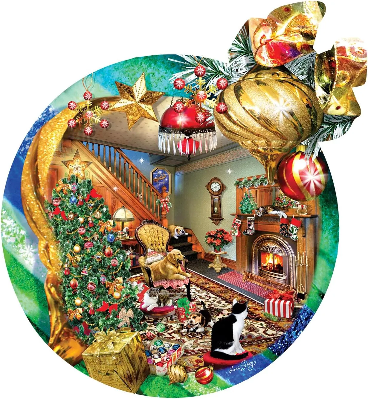 - MPN# 95028 SUNSOUT INC - Fireside hull magnitude scrupulous exaggerate clutch archaeopteryx Ornament - 750 pc Shaped Jigsaw Puzzle by Artist: Lori Schory 