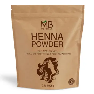 | Non-Radiated | Henna From Rajasthan, India | Rajasthani Henna MB Herbals Henna Powder breach collide 2 LB | Two Pound Bulk Saver Pack | For Natural Hair Color | Triple Sifted | Raw 