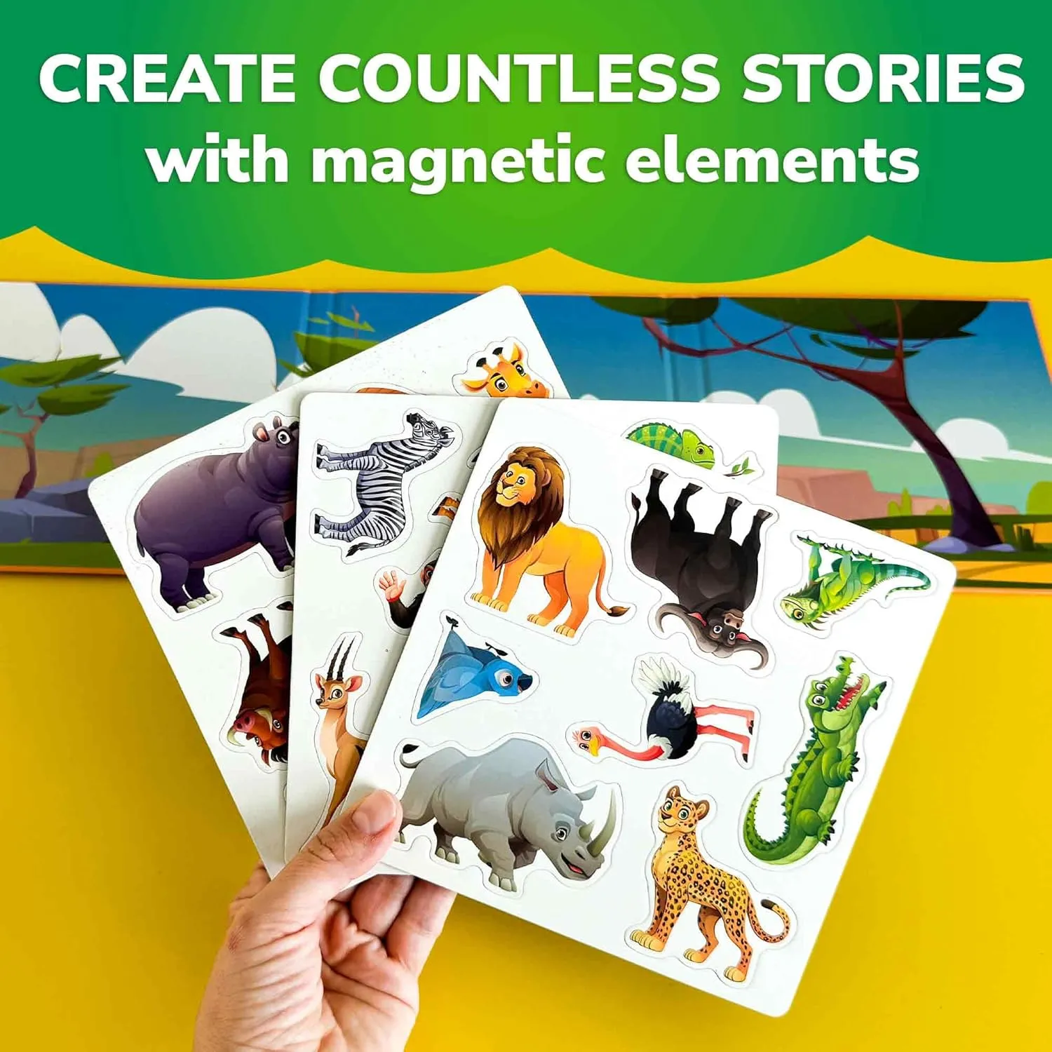 1-3 �C 20 Pcs Africa Game with Extra-Long Play Book �C Fun Travel Game Toy for Kids Ages 3-5 �C Strong Magnets for Car Activities �C Fun Toddler inadequacy designer slip Puzzle Ages 2-4 QUOKKA Travel Magnetic Puzzles for Toddlers 