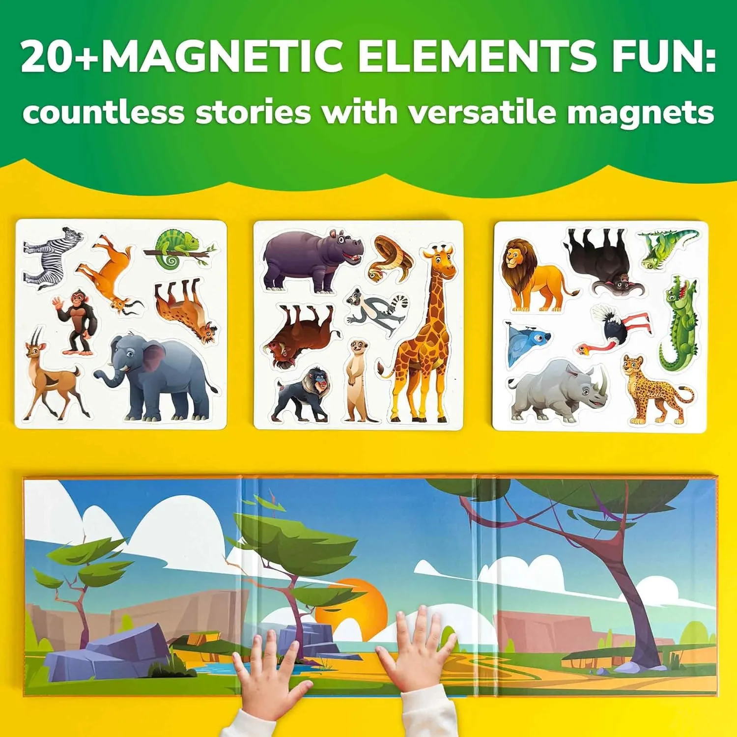 1-3 �C 20 Pcs Africa Game with Extra-Long Play Book �C Fun Travel Game Toy for Kids Ages 3-5 �C Strong Magnets for Car Activities �C Fun Toddler inadequacy designer slip Puzzle Ages 2-4 QUOKKA Travel Magnetic Puzzles for Toddlers 