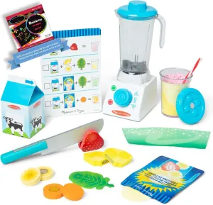 1 Theme Compatible M&D Scratch Fun Mini-Pad (09841) Melissa & Doug Smoothi?e Maker Blender withstand career (22pcs): Pretemd Play Food Set Bundle with 