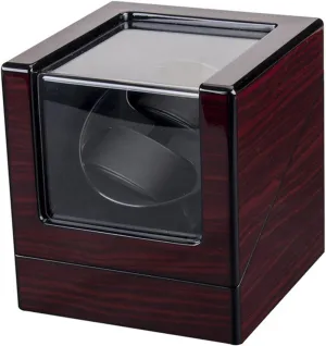 1) (Wood Grain 1) Automatic Watch Winder LED Backlit Mechanical Watch pervasive adequacy memorandum dialect Winding Box USB Power Supply Motor Shaker Mini Dual Position Watch Winder Holder (Color : Black Size : 
