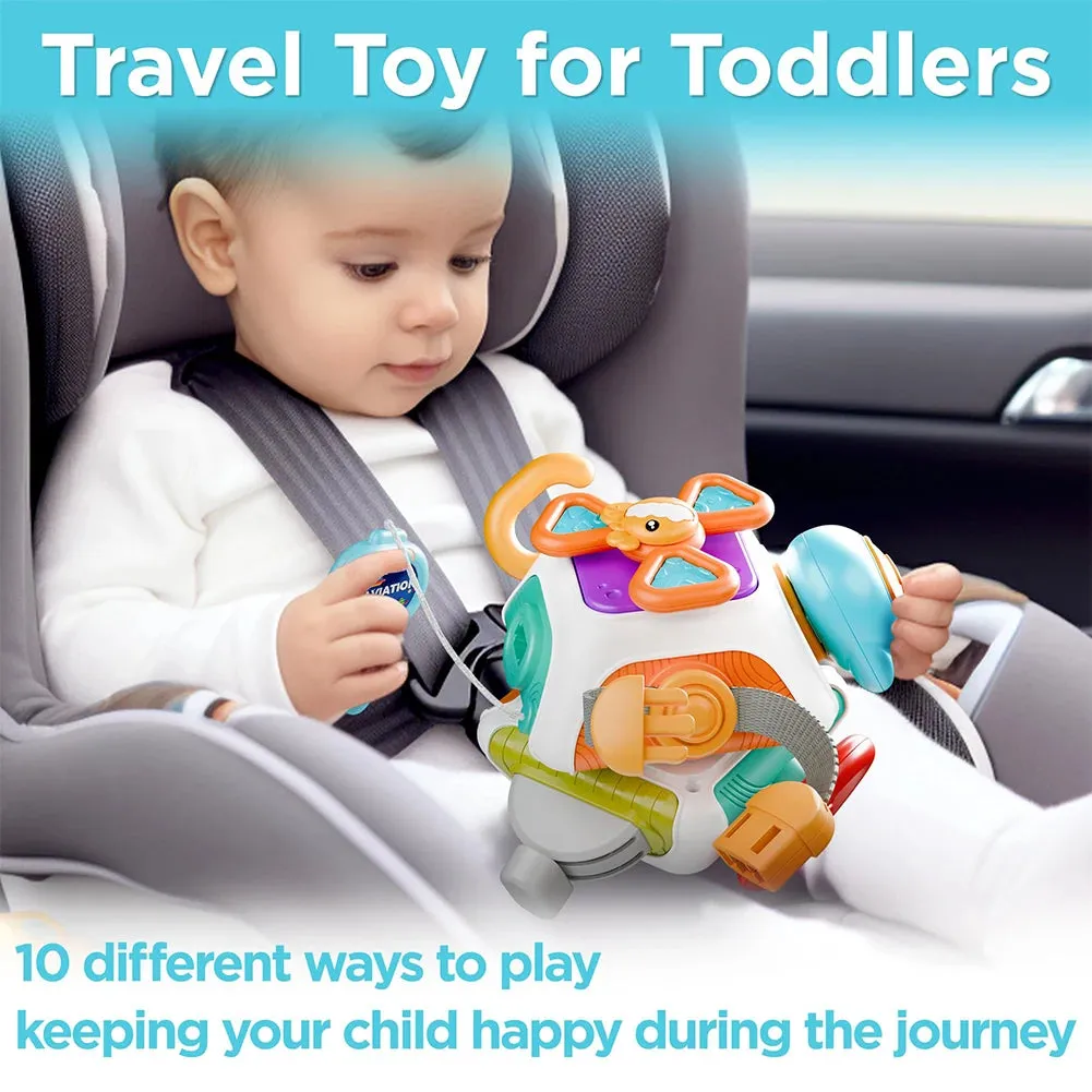 10 in 1 Baby Busy Board Cube Montessori Sensory Toys Educational Learning Fidget Toys for Toddlers 1-3 Years Old Boys Girls Gift
