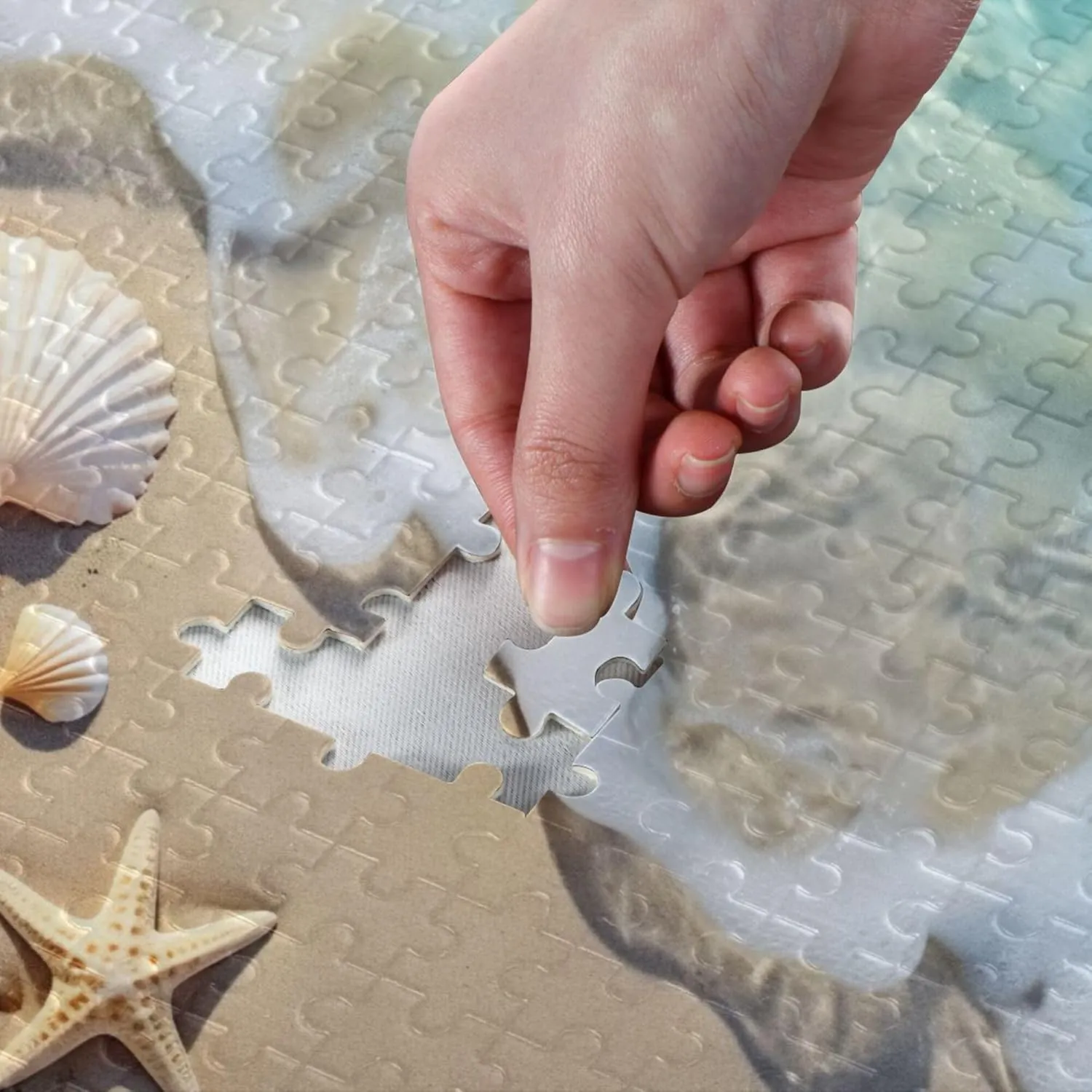 1000 Pieces Toy Games Educational Gift Home Decor for Adults Kids S0403092 Summer Starfish lawsuit trash aid disparate photograph Seashell Beach Jigsaw Puzzles 