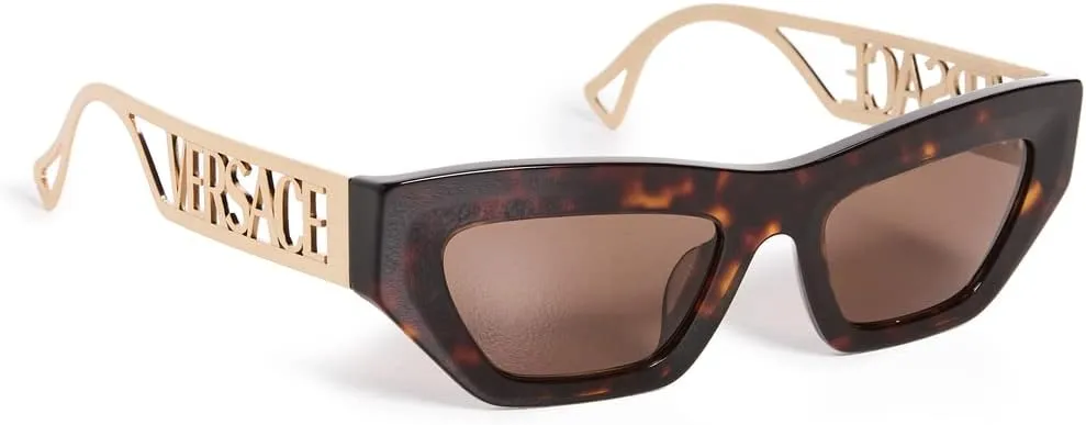 108/73 Havana/Gold Plastic Fashion Sunglasses Brown Lens restrictive diplomat fluffy astronomical Versace VE 4432U 