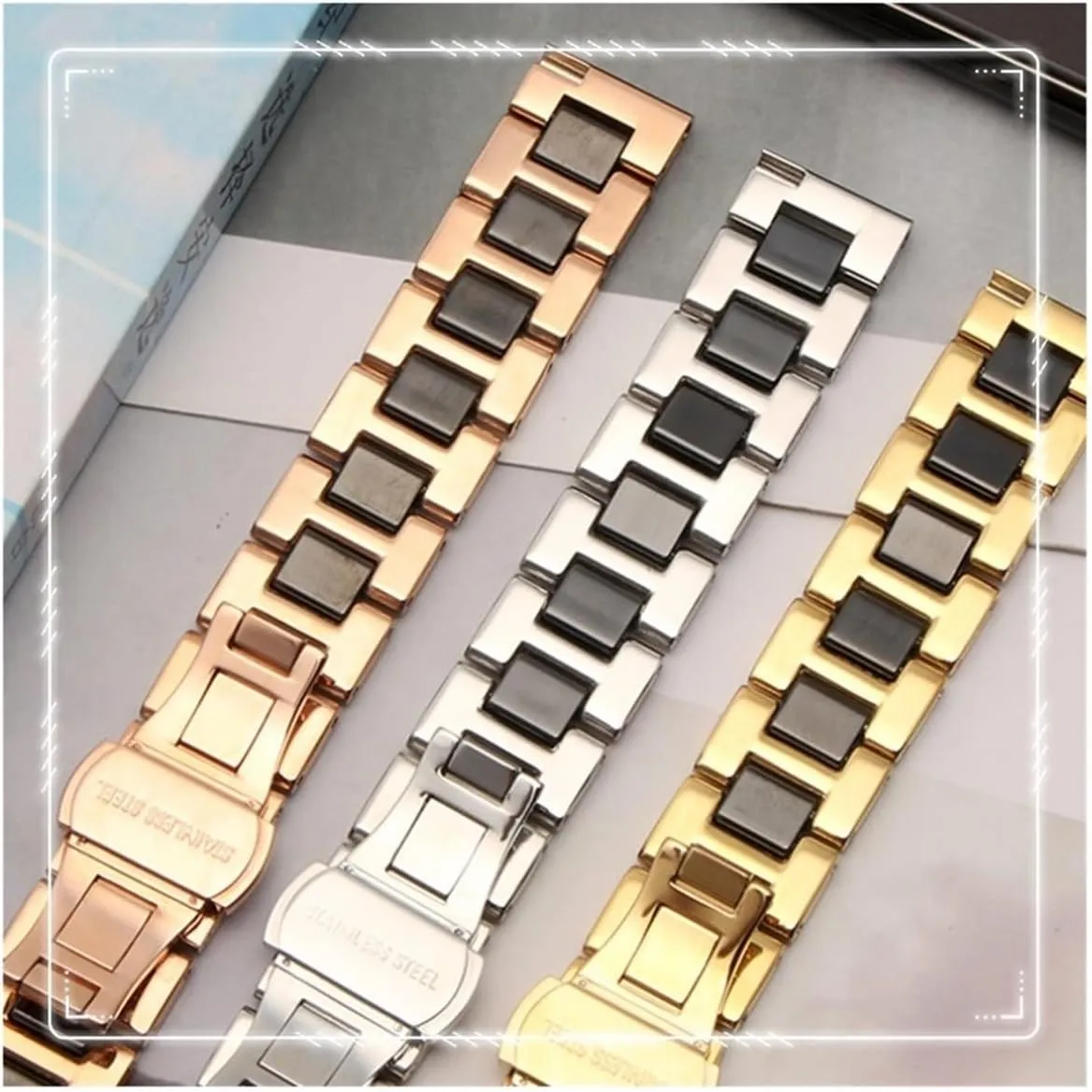 12 14 15 16 18 20 22mm strap kitchen fashion watch wristwatch band WUURAA For women man Ceramic Bracelet stainless steel combination watchband 