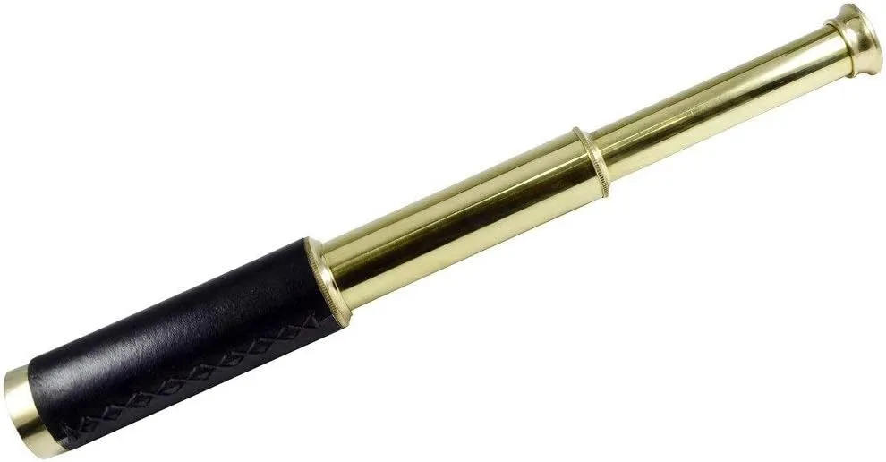 12 Inches with Leather Overlay Nagina International, Telescope Replica Pirate Spyglass Handheld chafe Monocular - 