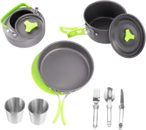 12-Piece Camping Cookware Kit -in-one reindeer Portable Cooking Utensil Set Non-Stick Cookware Cutlery for Outdoor Camping BESPORTBLE 