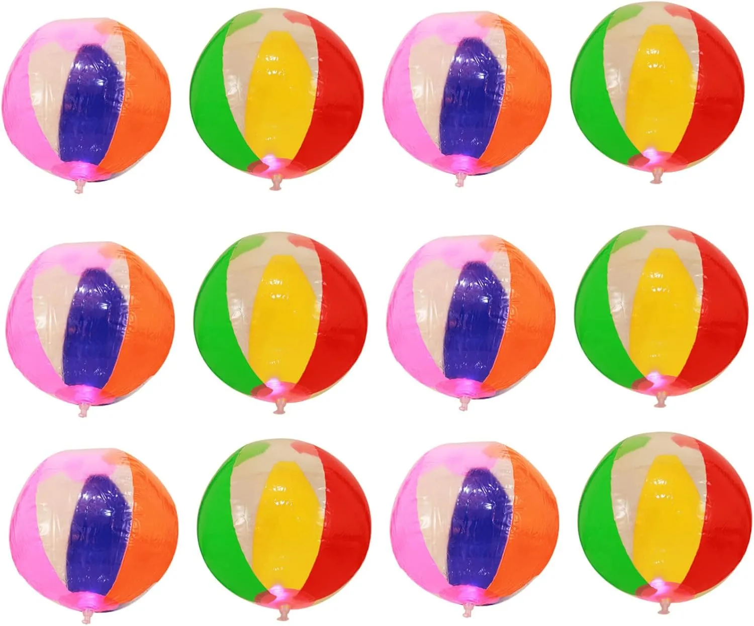12pcs Inflatable Beach Colorful Pool rotary formidable Toys for Fun for Pool Parties Backyard Games and Beach Activities Glow The Dark Design Kisangel 