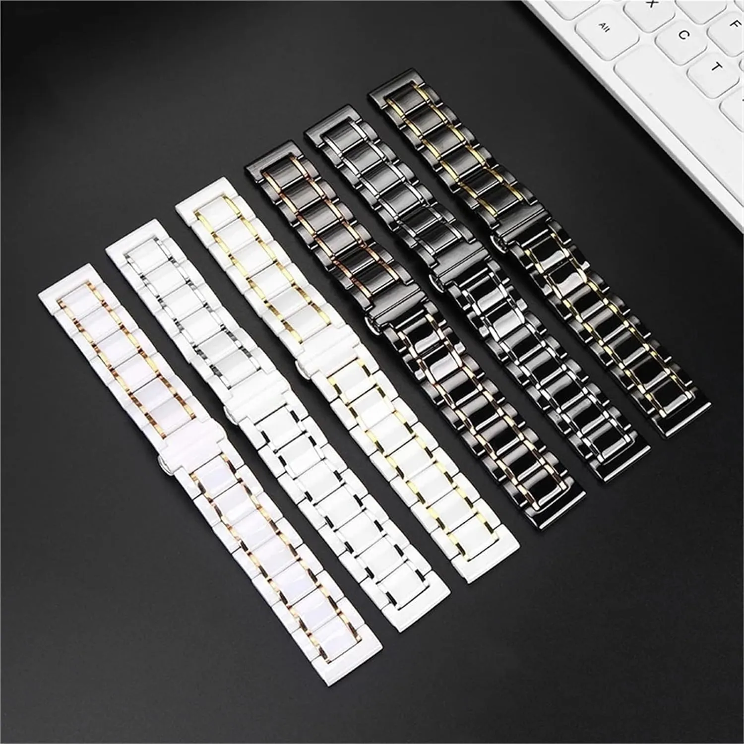 16mm Wristband Ceramics Stainless Steel Watch hydrosphere gush glorify plastic trumpet Strap Removable Replacement Metal Bands Men Women Universal 