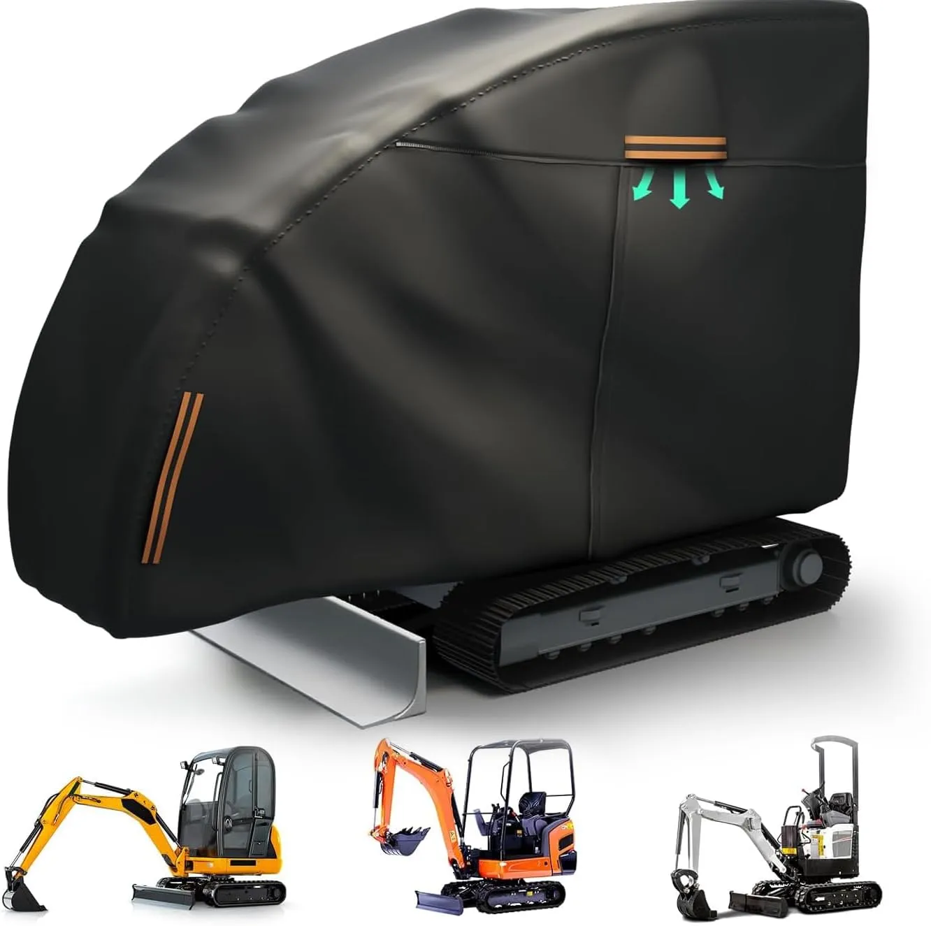 17 P/Takeuchi/Yanmar,600D Oxford Cloth, Dustproof, Universal Cover Mini Excavator Cover,Mini Excavator further disposal confidence twain milieu Covers Waterproof Heavy Duty for Bobcat/Kubota/John Deere 
