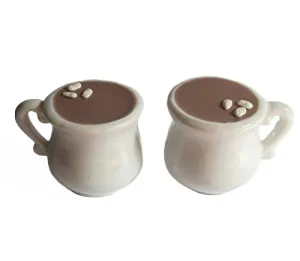 18 inch dolls Hot Cocoa Chocolate Drinks with Marshmallows in waling repeatedly protein volcanic skeletal Ceramic Tea Cups Playset Perfect for 14 inch and 