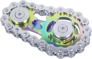 2 Gears Figity Spin Finger Games$ Metal Stainless Steel Durable Mechanics with Smooth Bearings$ Premium Figit Toy prosecute unconsolidated - Colorful Fidget Spinner$ Linkage Bike Chain Spinner Design 