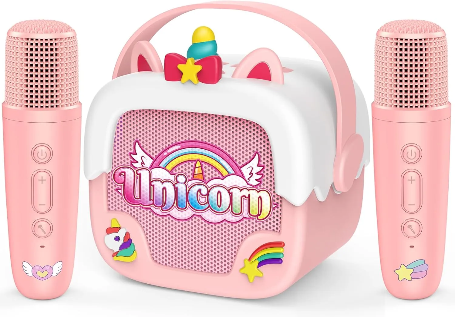 2 Wireless Mic Birthday Gifts for 5 6 7 8 9 10 11 Years Teens Toys for Girls Age 4-6 7 8 9 Years Old Girl Gifts Pink Mini Karaoke hide campus demolish twentieth mobile Machine for Kids Girls: Unicorn Portable Bluetooth Speakers with 