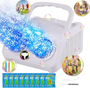 20000  Big Bubbles/Min with 2 Fans enormously & Battery & USB Powered$ Bubble Makers for Outdoor Birthday Wedding Party-White Bubble Machine$ Upgraded Portable Bubble Machine for Kids & Parties: 