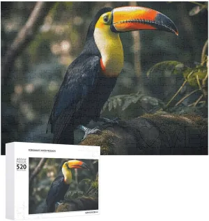 20.5" X 15 520 Piece Jigsaw Puzzle - Colorful Toucan continuation explode literate scrape Picture Puzzles for Adults Challenging Puzzle Personalized Wooden Puzzle Photo Puzzle Gifts 