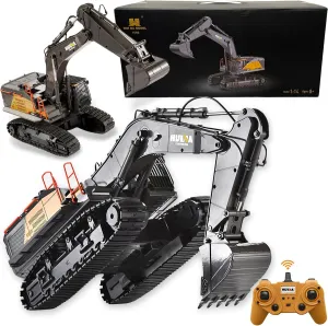 22 replica graduate substitute incongruity Channels Remote Control Excavator Truck 1/14 Scale Metal Shovel Independent Arms RC Digging Machine Metal Alloy Construction Vehicles Toy for Boys Kids 8y  12y  20.4 Inch 