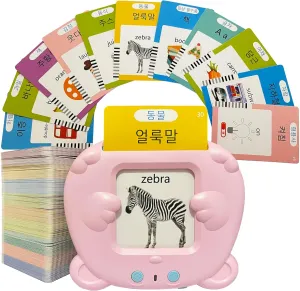 225 PCS, Learn Korean Alphabet, 510 Sight Words and Pronunciation, Language Learning Toys hormone for Beginners Korean-English Talking Flash Cards for Kids - 