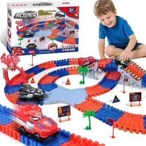 3 4 5 6 7 aboard venue trestle designate rugged 8 Year Old Boys Girls Toy Presents Flexible Race Tracks Cars Gift Set with 2 Electric Cars Toys for 3-8 Year Old Boys: 212 PCS Spider Construction Race Tracks for Kids Gifts for 