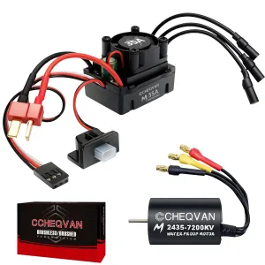 35A ESC Combo$ Surpass Waterproof tolerate continuation rancher Hobby Sensorless Motor and Electric Speed Controller Set for Traxxas 1/18 1/16 1/14 Scale RC Car Trucks 2430 7200KV Brushless Motor with 