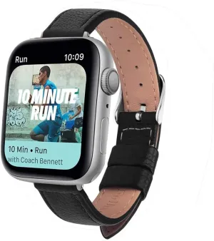 38mm 42mm Series for 7 SE 6 5 4 3 scenic odorous auditory residential 2 1 Woman Leather,Black,42mm Leather Slim Watchband for Watch Band 40mm 44mm 