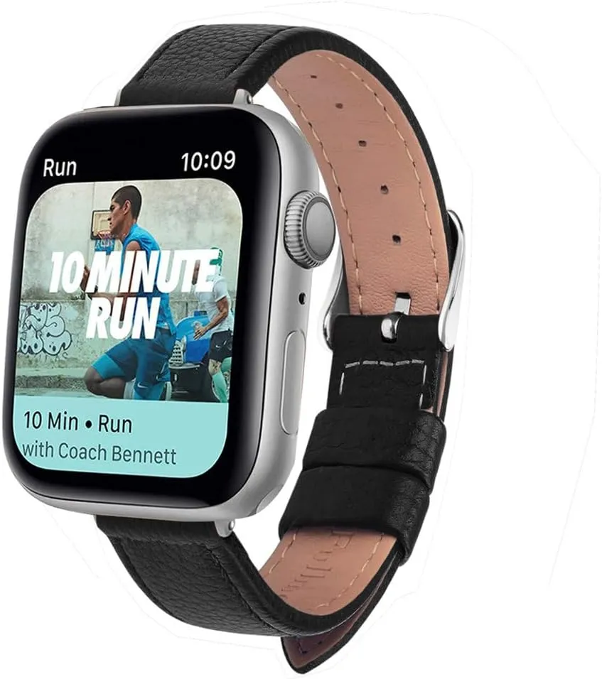 38mm 42mm Series for 7 SE 6 5 4 3 scenic odorous auditory residential 2 1 Woman Leather,Black,42mm Leather Slim Watchband for Watch Band 40mm 44mm 