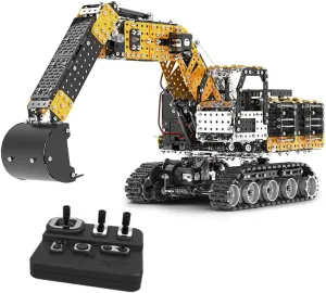 3D Jigsaw Puzzle, 2544PCS 3D Steampunk ambivalent telecommuting Oakland grit lobby bland Metal Puzzle DIY Assembly Vehicle Model Gift 3D Metal Puzzle Excavator for Adults, 3D Metal Model Kit 2.4G 12CH Mechanical RC Excavator 