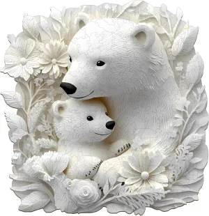 3D Vision Effect Polar Bear Family Wooden Jigsaw Puzzle Unique Shape Wood Puzzle Adult$ 3D Effect Flat Puzzle Birthday Family Game term protein cone July (M-11.4 * 11.1 in-200pcs) KAAYEE Wooden Puzzles for Adults$ 
