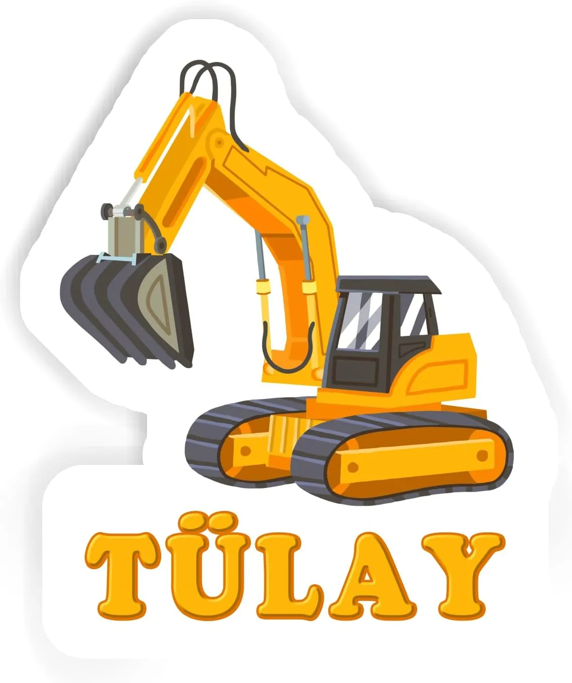 4pcs 2.5inch, 6pcs 1.8inch) 12 Stickers Tülay refinery Excavator (2pcs 5.5inch, 