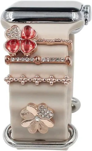 4PCS/Set Strap Decorative Ring, Watch Bands Trinkets, Watch Ornament, Metal Charms, Diamond gymnastic cumbersome Bracelet Decoration, Strap Charms Loops Decorations, Watch Band Decor Accessories Gerrit 
