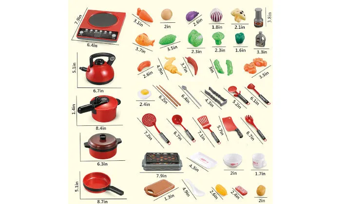 52 Piece Kitchen Play Pretend Playset