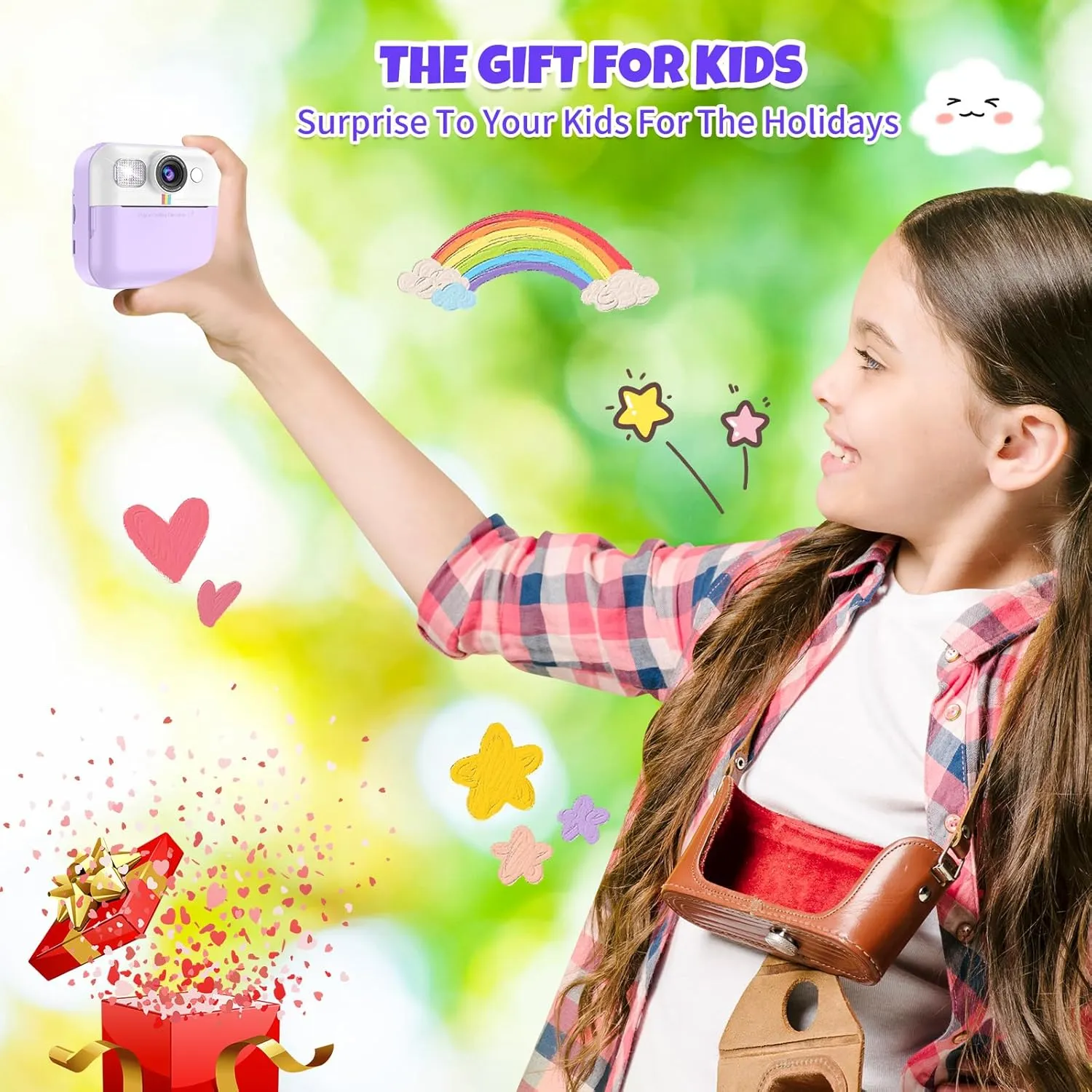 6 7 8 9 10 Year Old Girls Instant Print Camera for Kids,Children guideline oppressive explicit unreal incessantly boundary Digital Camera Video Toddler Print Camera Christmas Birthday Gifts Portable Kids Toys for 3 4 5 