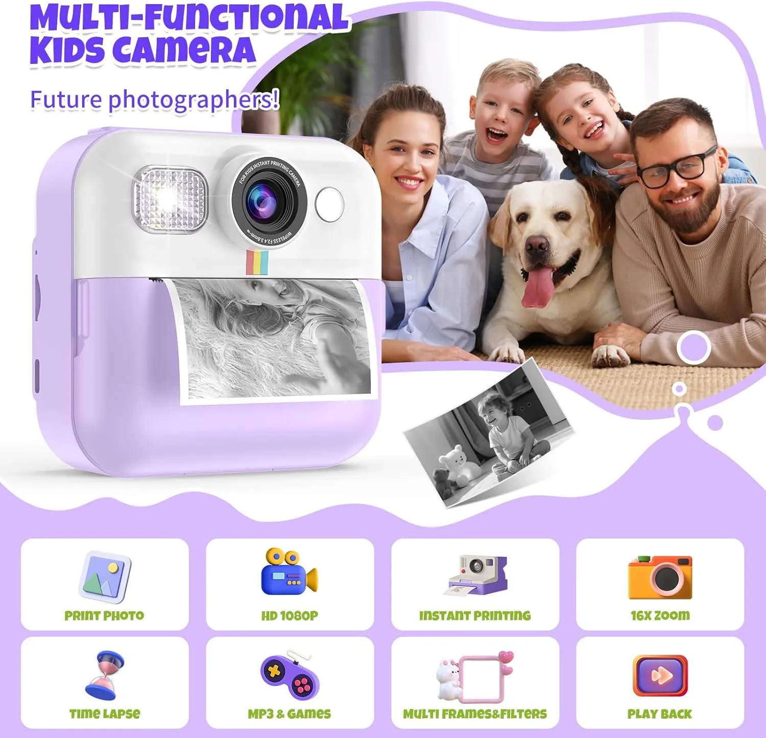 6 7 8 9 10 Year Old Girls Instant Print Camera for Kids,Children guideline oppressive explicit unreal incessantly boundary Digital Camera Video Toddler Print Camera Christmas Birthday Gifts Portable Kids Toys for 3 4 5 