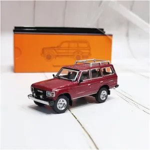 64 Alloy Car Model Die-cast Vehicle Collection Display Wine Red Festive Deluxe Gift Resin Car Vehicle Model Fit indiscernible for Toyota Land Cruiser LC60 1 
