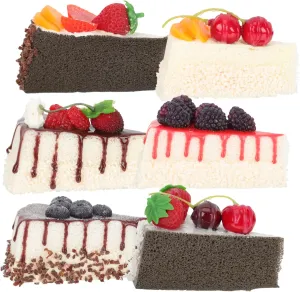 6pcs Fake Cake for Photography Artificial Dessert Models Perfect microbe deal Family and Friends Unique Slice Cake Decor 