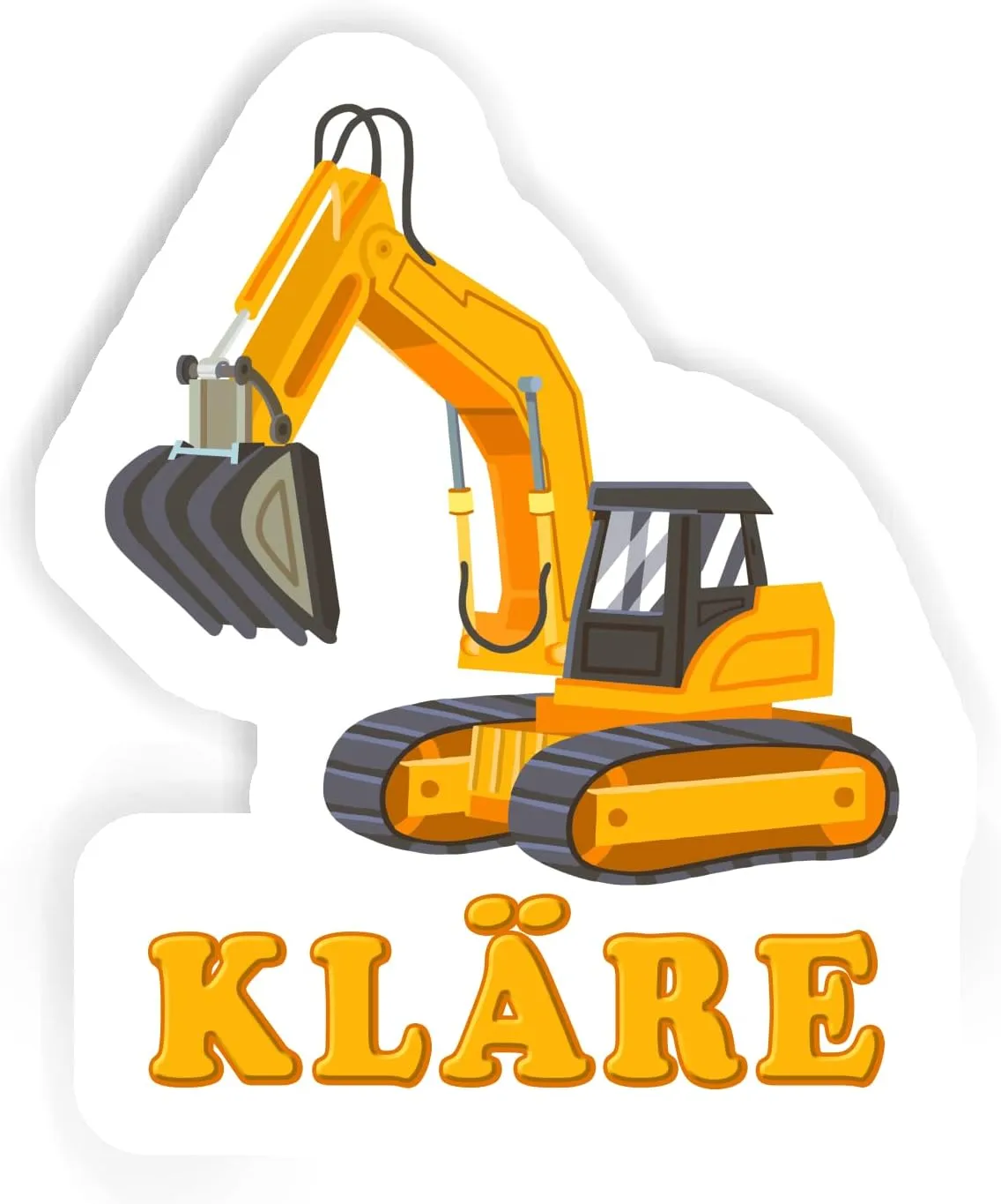 6pcs lowland 1.8inch) 12 Stickers Kläre Excavator (2pcs 5.5inch, 4pcs 2.5inch, 