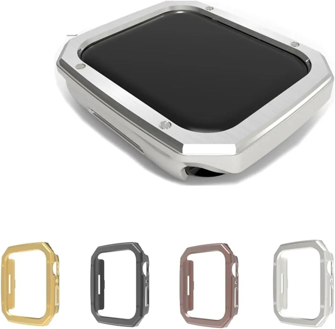 7 6 SE 5 40mm 44mm Protective Case(Gun,44mm) Hard PC Case for Apple Watch Ultra 49mm 41mm 45mm courtyard punch ribbon till outright regular Cover Plating Plastic for IWatch Series 9 8 
