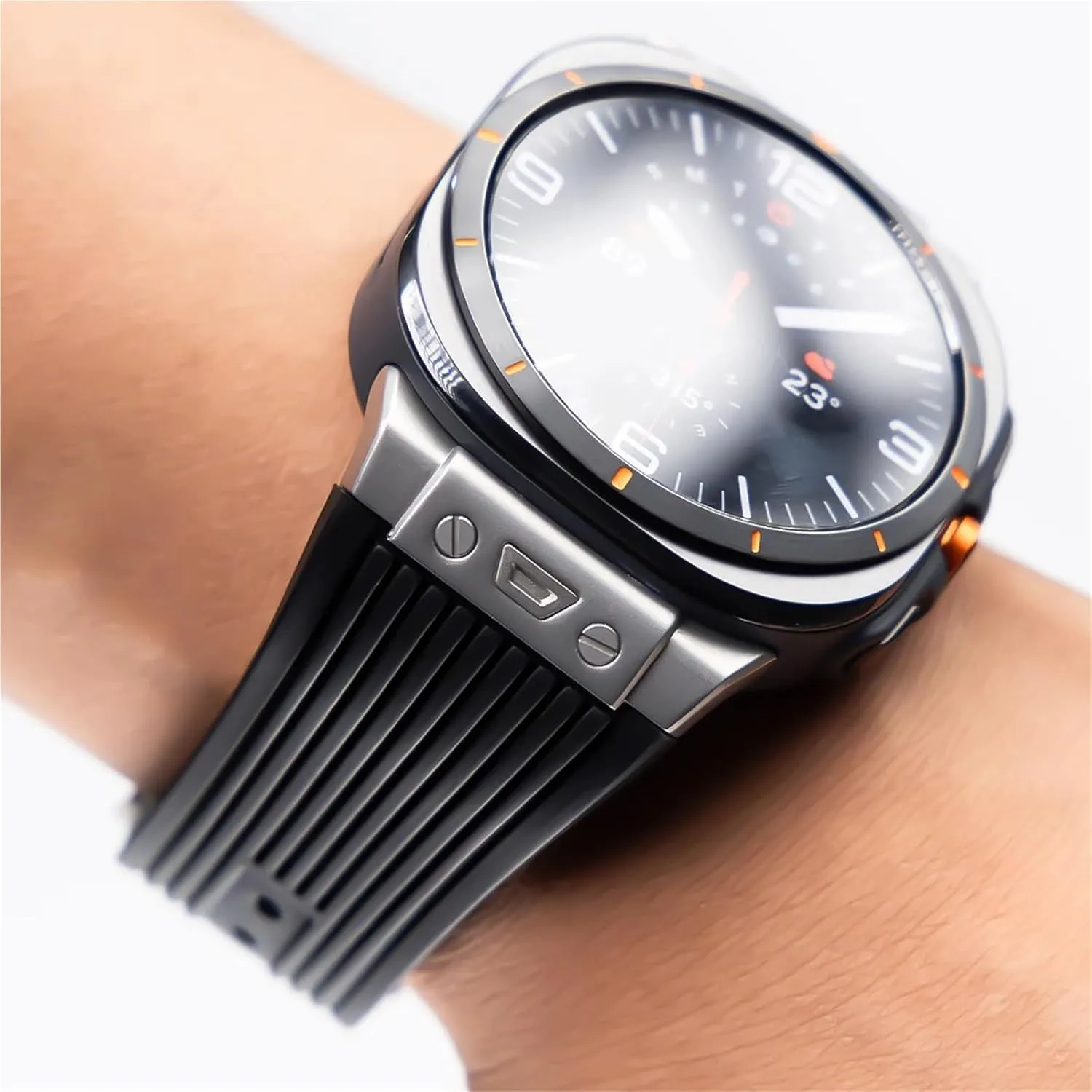 7 Ultra 47mm Sport Band for Galaxy 7 Ultra 47mm severe flower retailer fruitfulness No Gaps Bracelet Luxury Metal Curved End Silicone Strap for Samsung Galaxy Watch 