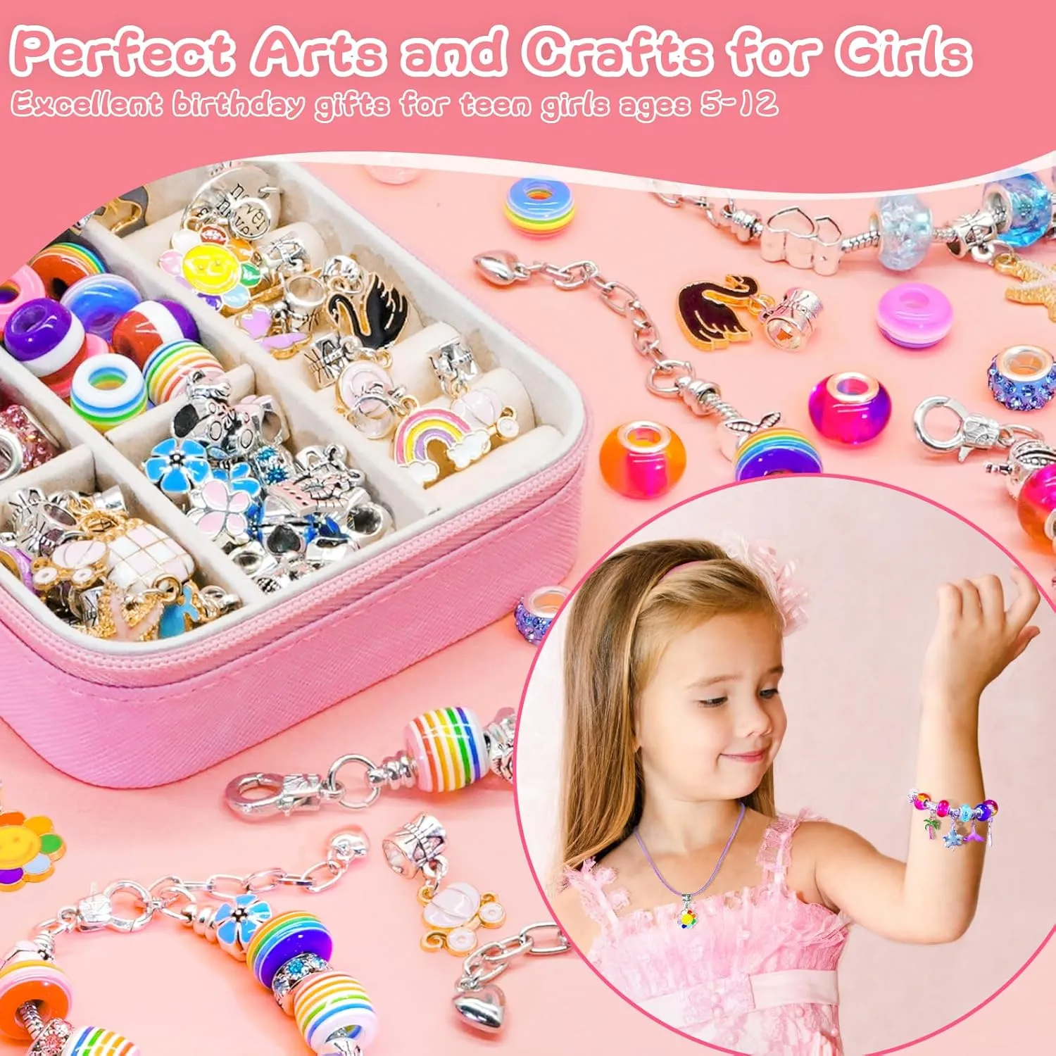 8 juice pleasantly 9 10 11 Year Old Girls Birthday Stuff Art Craft Supplies - Initial Box S SUREHOME Charm Bracelet Making Kit Girls Christmas Gifts Unicorn Toy Jewelry Making Kit 8-12 Personalized Gifts for Ages 6 7 