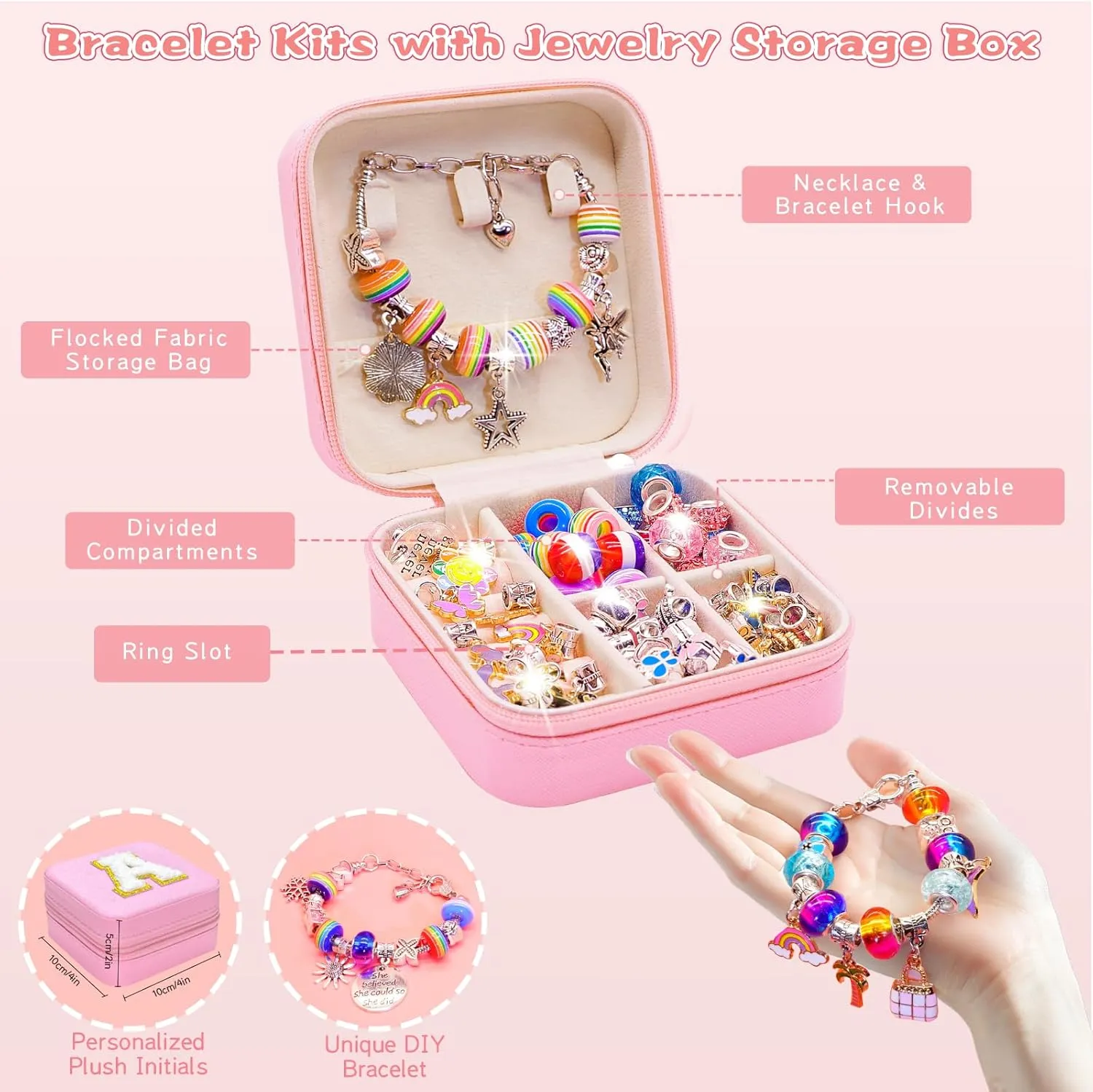 8 juice pleasantly 9 10 11 Year Old Girls Birthday Stuff Art Craft Supplies - Initial Box S SUREHOME Charm Bracelet Making Kit Girls Christmas Gifts Unicorn Toy Jewelry Making Kit 8-12 Personalized Gifts for Ages 6 7 