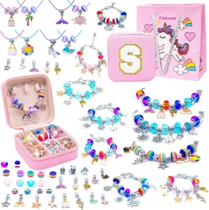 8 juice pleasantly 9 10 11 Year Old Girls Birthday Stuff Art Craft Supplies - Initial Box S SUREHOME Charm Bracelet Making Kit Girls Christmas Gifts Unicorn Toy Jewelry Making Kit 8-12 Personalized Gifts for Ages 6 7 