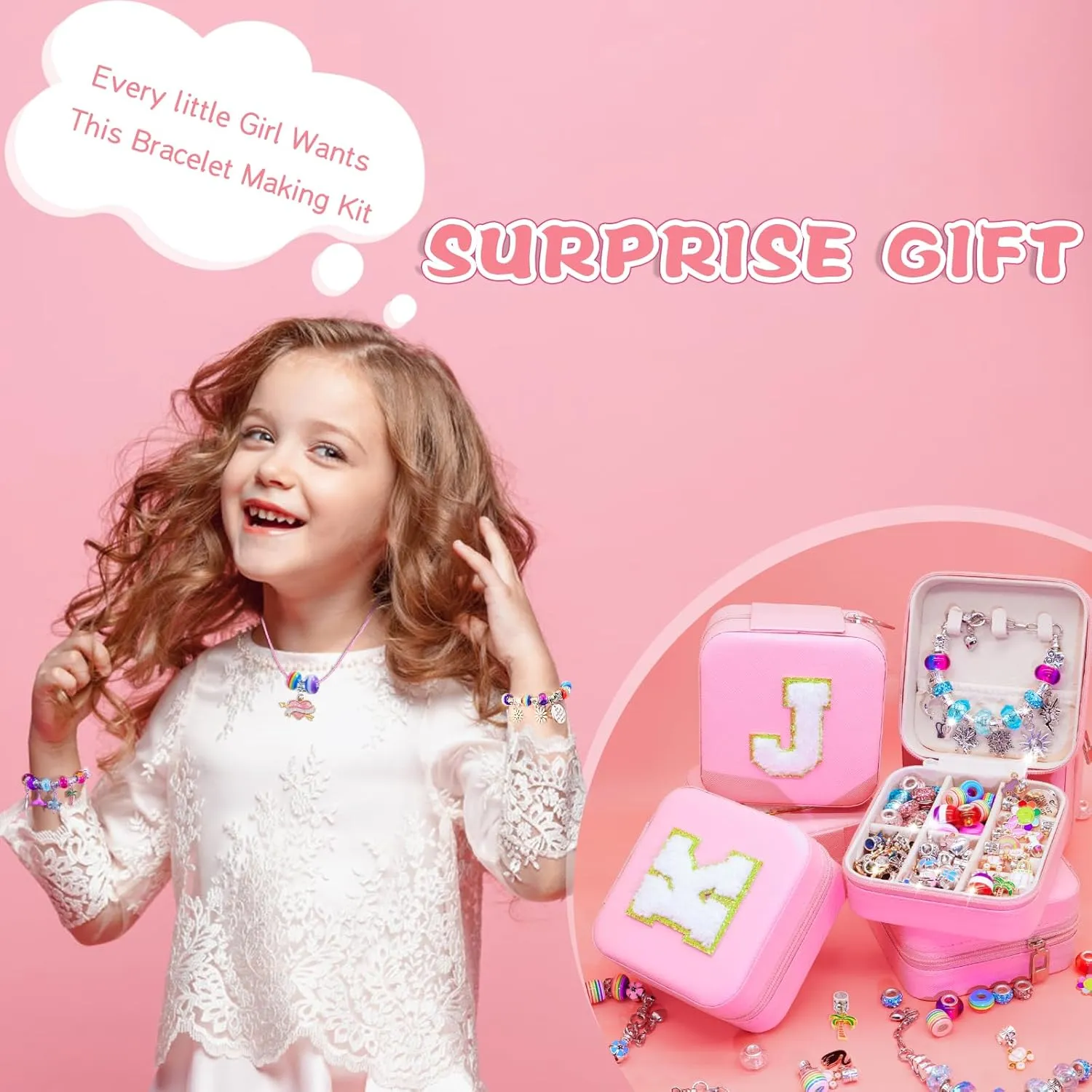 8 juice pleasantly 9 10 11 Year Old Girls Birthday Stuff Art Craft Supplies - Initial Box S SUREHOME Charm Bracelet Making Kit Girls Christmas Gifts Unicorn Toy Jewelry Making Kit 8-12 Personalized Gifts for Ages 6 7 