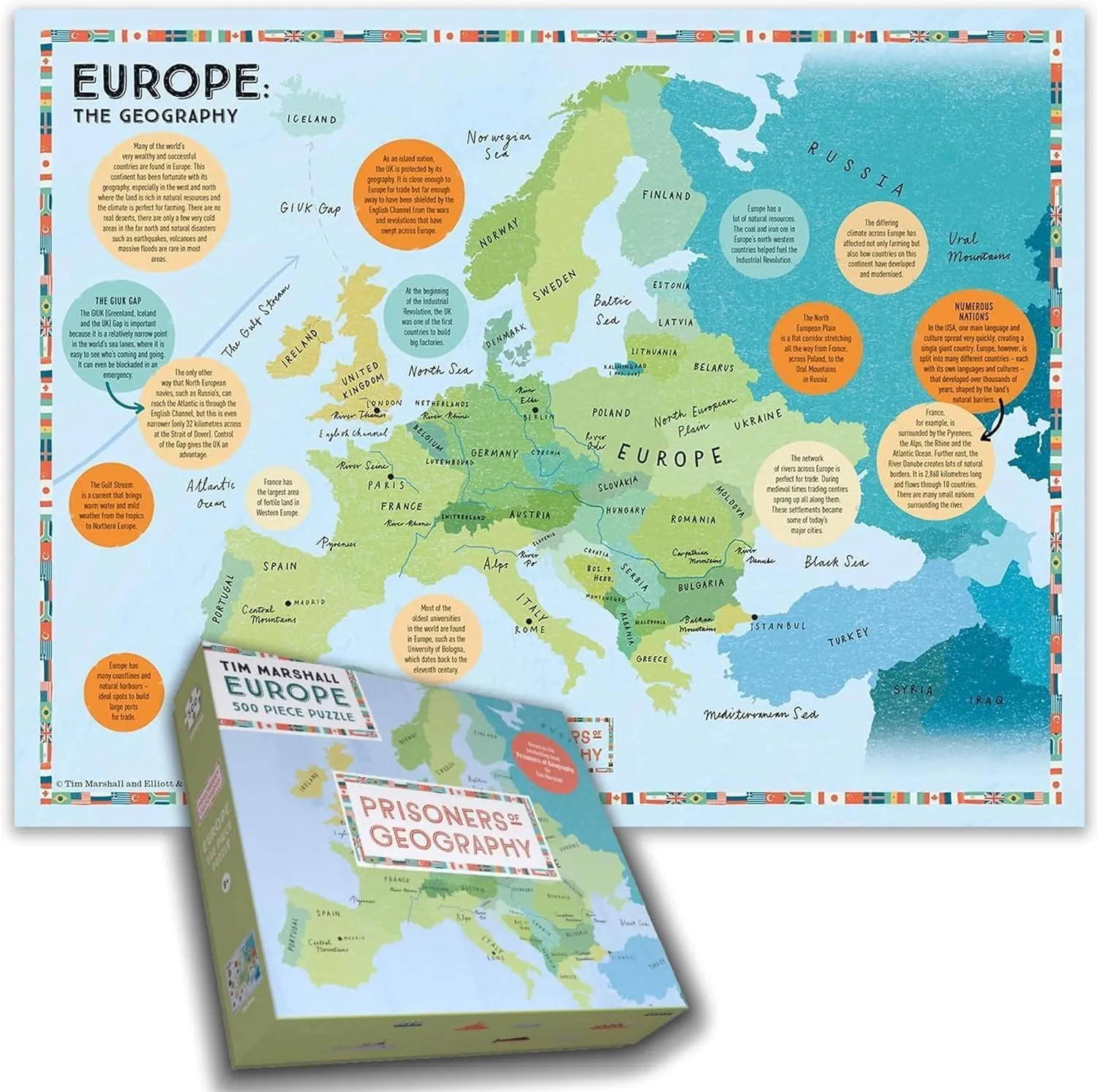 A Fascinating Insight into Europe??s Geography and Politics - Size 19.7 x 15 in Explore Europe with Prisoners of Geography 500-Piece serigraphy Jigsaw Map ?C 