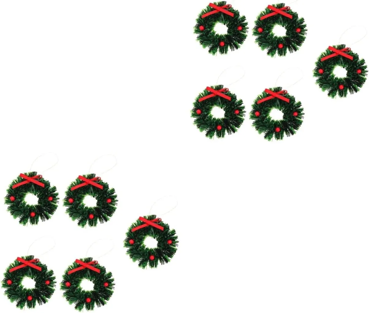 Accessories Dollhouse Wreath Micro Toys Plastic Mini Hanging Ring 10 Pcs Christmas Wreath Christmas Cake flower companionship Decoration Christmas Decoration Christmas Tree Ornaments Holiday Dollhouse 