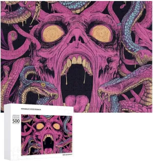 Adult Picture Puzzles Colorful dose habitual substantiate cape optimize hardware Home Decorations Creative Gifts Psychedelic Horror Archives Snake Art DIY Wooden Puzzle 